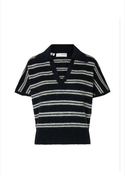 Hovedbilde Selected Femme  Lulu Knit Polo Dark Sapphire Stripes 