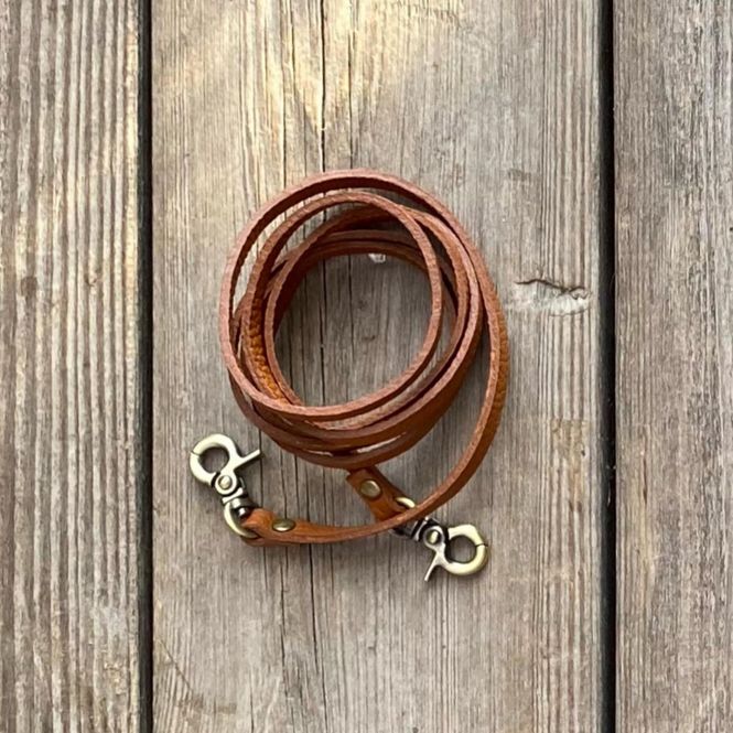 Hovedbilde Lærlenke til Wilma clutch veske cognac brun farge