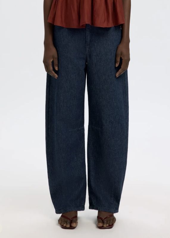 Selected Femme Loose Barrel Hanny Jeans Dark Blue Denim 
