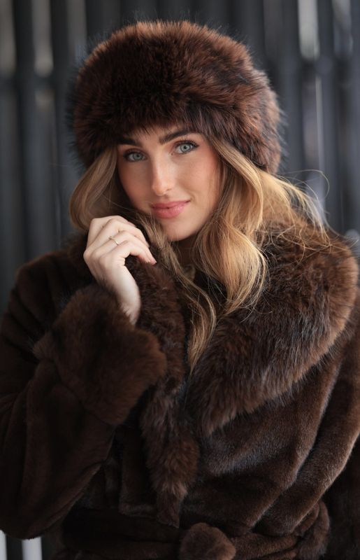 Nectar Faux Fur Head Band Cocoa