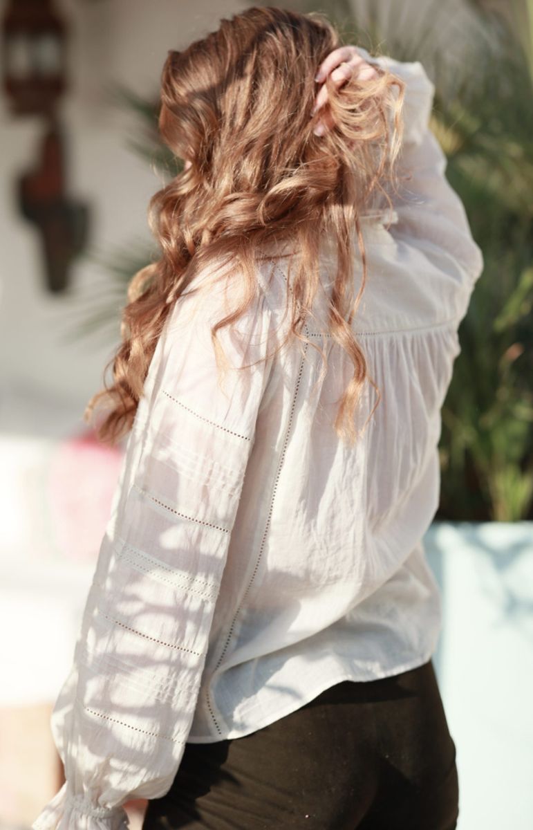 Nectar Moonlace Blouse - Vanilla Mist