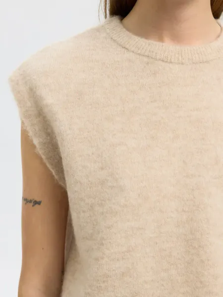 Hovedbilde Selected Femme Lulu Knit Vest Birch Melange 