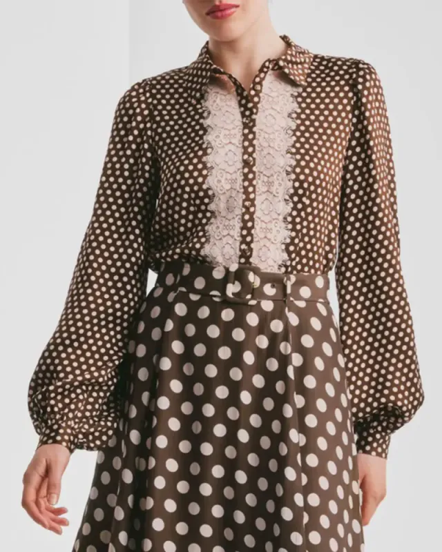 byTiMo Satin Shirt blush dots 