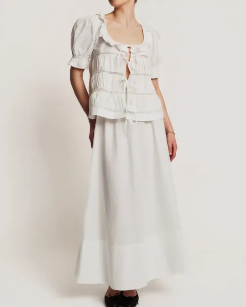 Hovedbilde by TiMo Poplin Bow Blouse White 