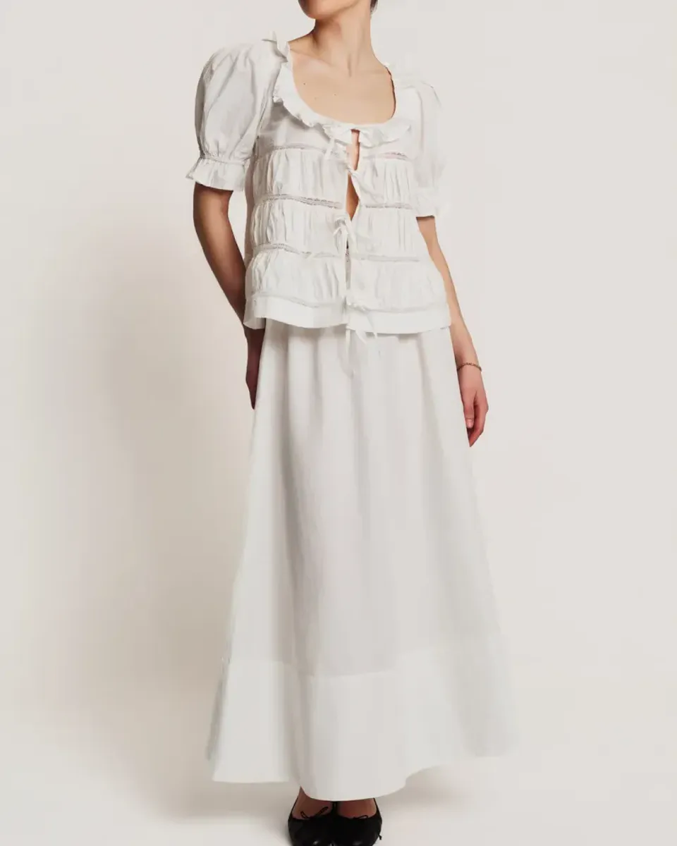 by TiMo Poplin Bow Blouse White 