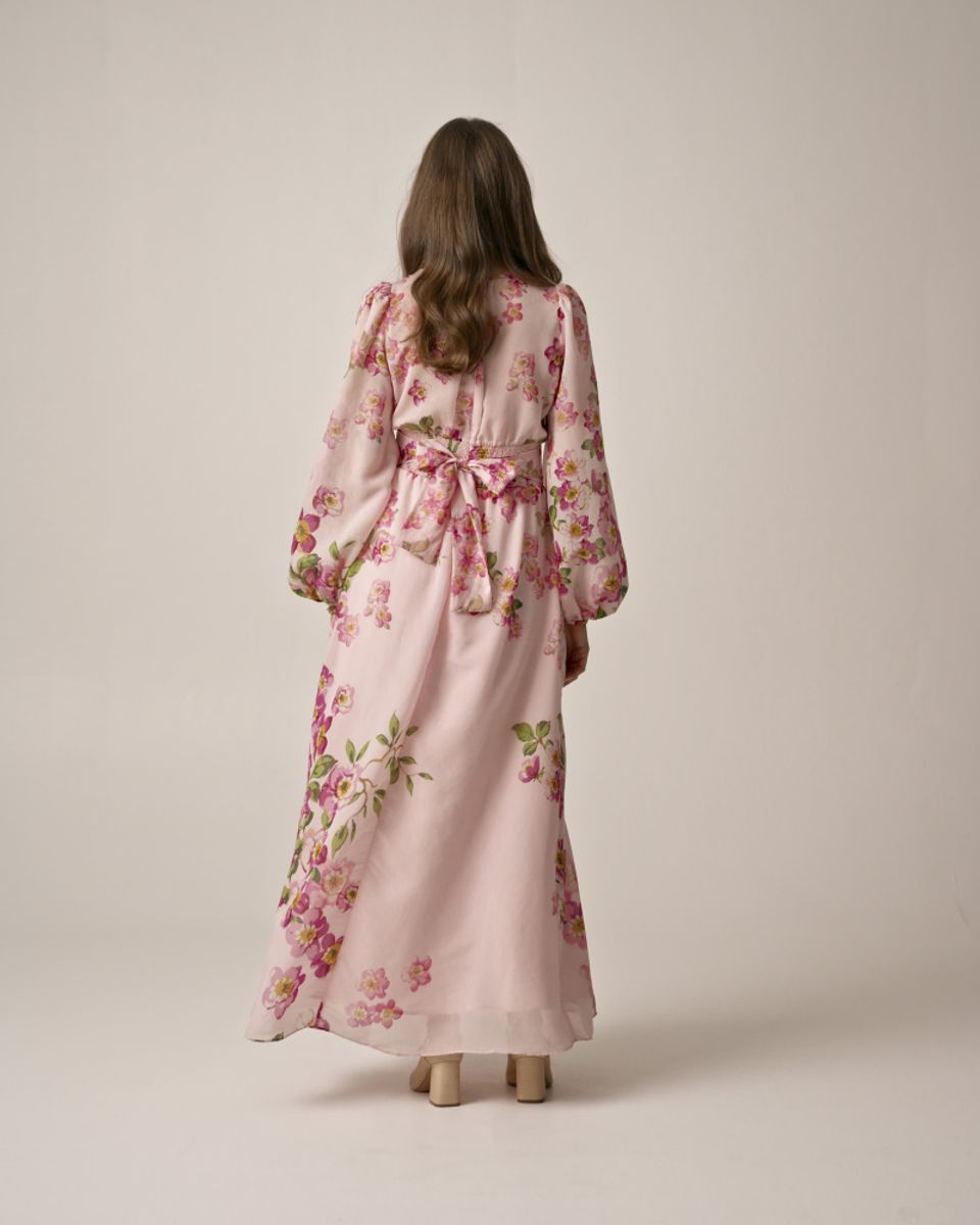 byTiMo Viscose V-Neck Dress Cherry Blossom