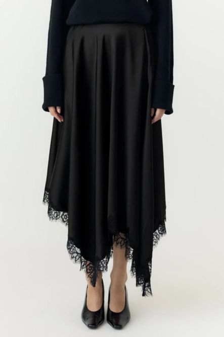 Hovedbilde YAS Florian Lace Satin Long Shirt Black 