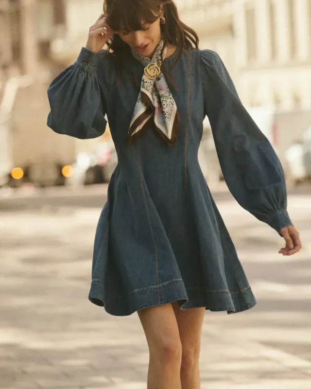by TiMo Denim Fitted Dress French Blue