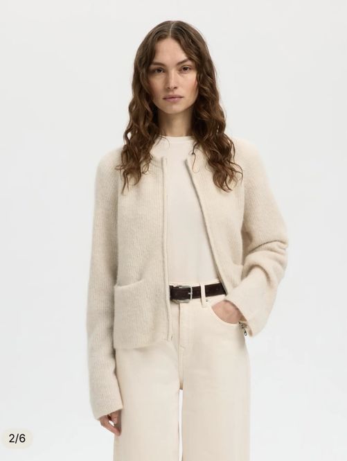 Hovedbilde Selected Femme Sia Ras Knit short cardigan Birch