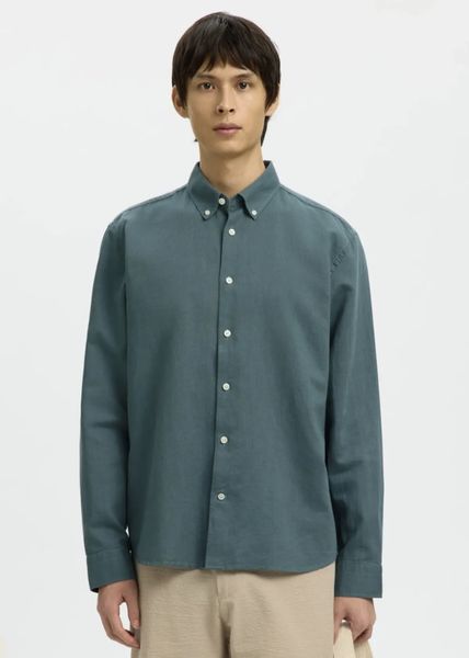 Hovedbilde Selected Homme Reg Clay Linen Blend Shirt Balsam Green