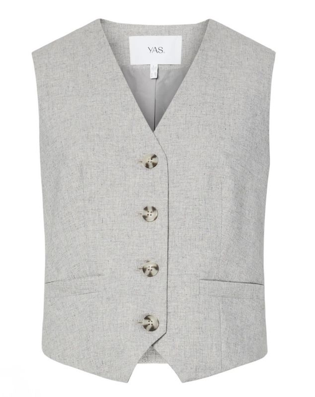 YAS Classic Vest Light Grey Melange