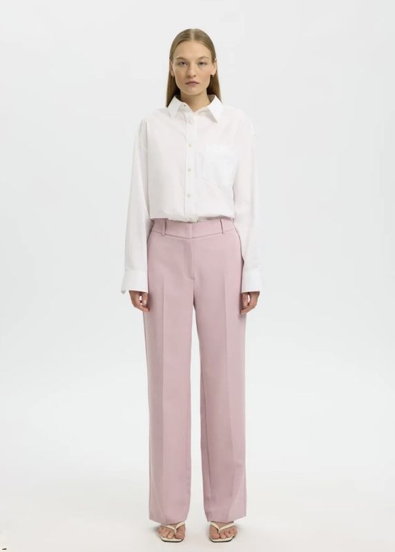 Selected Femme Rita Wide Pant Bleached Mauve  Melange