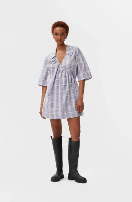 Hovedbilde GANNI dress check persian violet