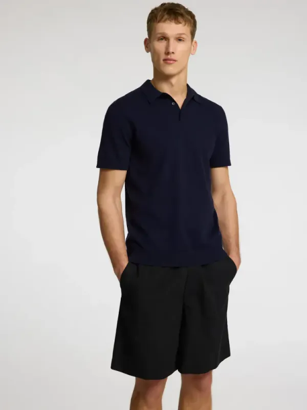Selected Homme Berg Knit Polo Navy Blazer/Melange